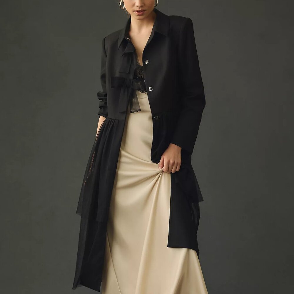 Mare Mare Tulle-Skirted Trench Coat